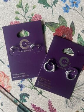 NWT Claire’s Luxe hoop silver earrings